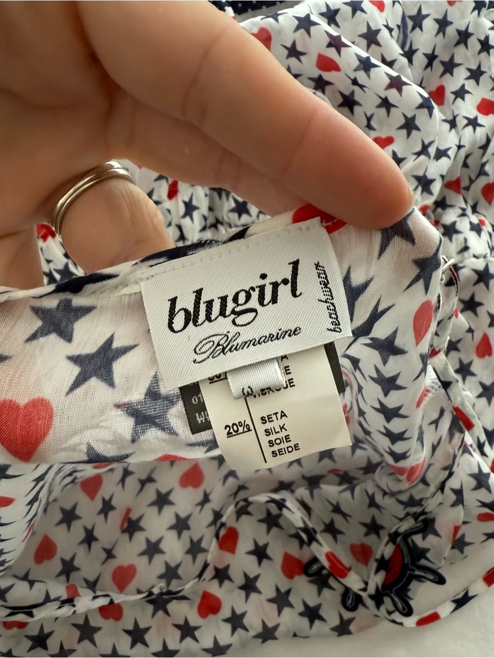 Blugirl Blumarine Beachwear Heart Star Nautical Silk Mini Dress Yacht Y2K US 6 - Picture 6 of 12